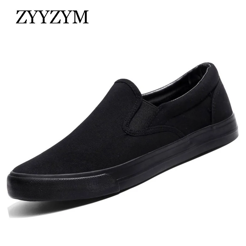 Top Trends: Men Casual Shoes Canvas Slip-On All Black Low Style Breathable Light Fashion Shoes For Men Footwear Zapatos De Hombre Shoppable Styles