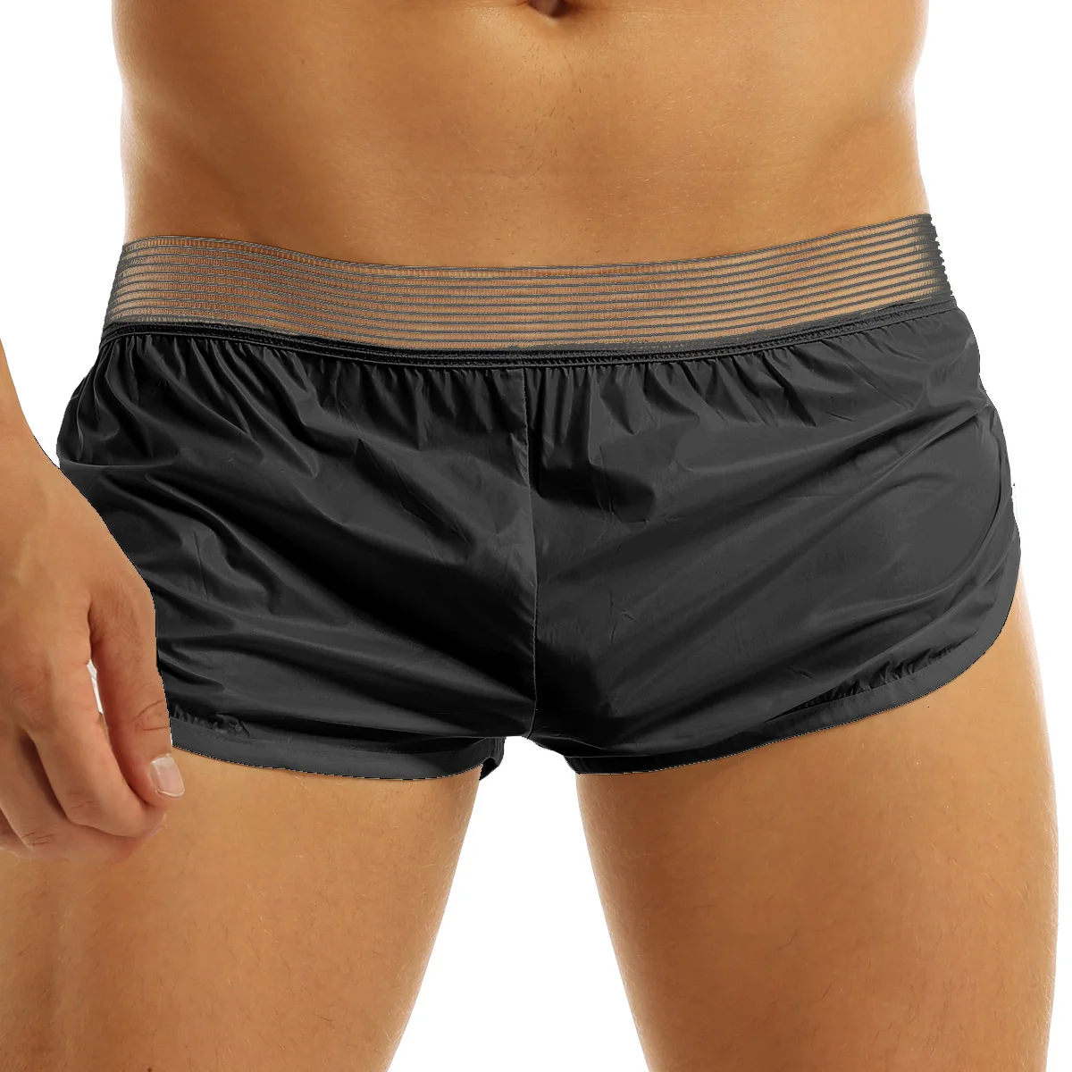 Top Trends: Mens Summer Sexy Shorts Wetlook Faux Leather Boxer Briefs Trunks Elastic Waistband Lounge Short Pants Hombre Beach Casual Trunks Shoppable Styles