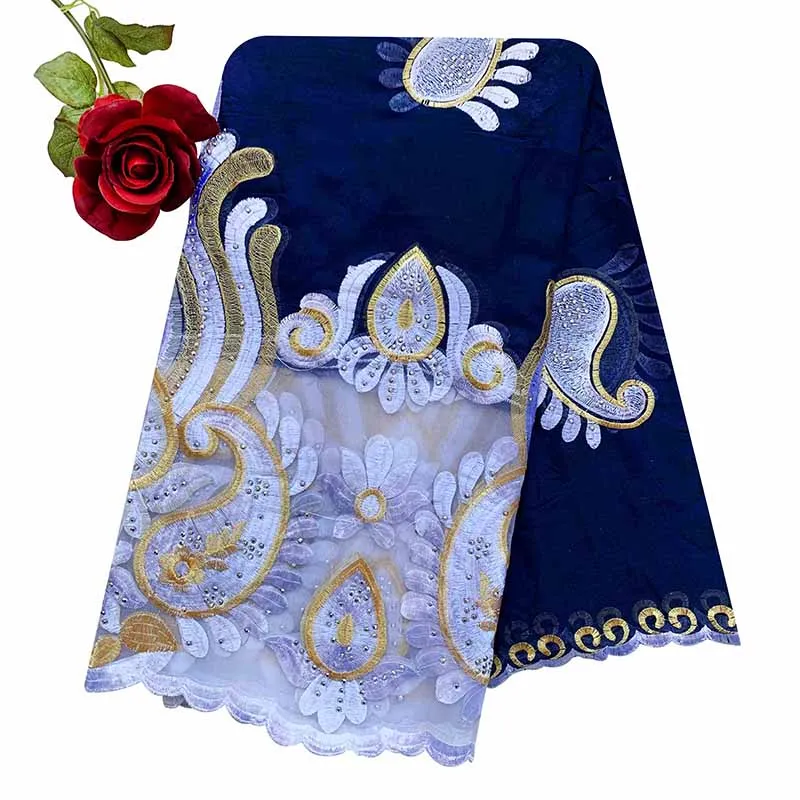 Top Trends: 2021 Latest African Women Scarf 100% Cotton Muslim Scarf Embroidery Splicing With Net Big Size Scarf For Shawls EC229 Shoppable Styles