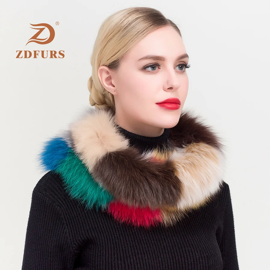 Top Trends: ZDFURS* Hot Brand New Genuine Real Fox Fur Scarves Women&#039;s Lady Fur Scarf Ring Cowl Snood Infinity Scarf Wraps Shawl Shoppable Styles