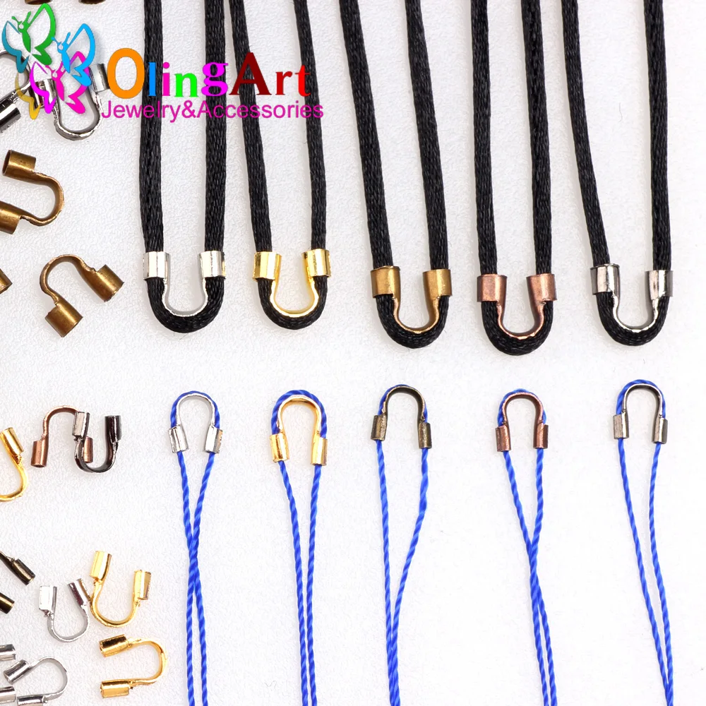 Top Trends: Olingart 100pcs 6.5 / 4.5mm Brass Wire Protectors Wire Guard Guardian Protectors Loops U Shape Clasps Connector For Jewelry Making Shoppable Styles