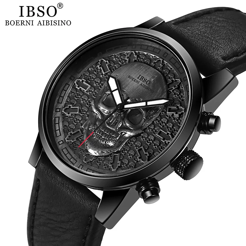 Top Trends: IBSO Brand Skull Quartz Watch For Men 2021 Creative Gothic Sport Quartz Hours Male Wristwatch Clocks Punk Relogios Masculino Shoppable Styles