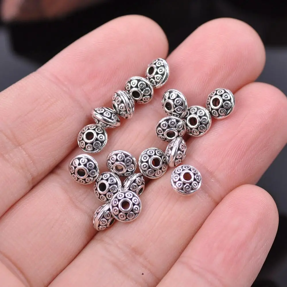 Top Trends: 50pcs Tibetan Silver Color Metal Alloy Loose Spacer Beads Lot For Earring Necklace Bracelet Jewelry Making Findings DIY Crafts Shoppable Styles - Image 5