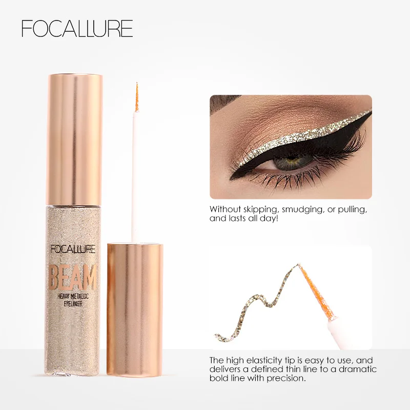 Top Trends: FOCALLURE Glitter Liquid Eyeliner Diamond Eyeshadow Makeup Waterproof 5 Colors Shiny Sequins Eye Shadow Stick Beauty Cosmetics Shoppable Styles - Image 5