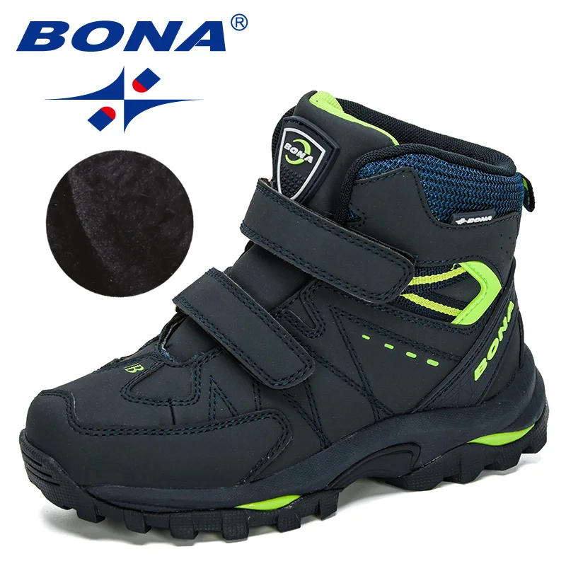 Top Trends: BONA 2020 New Designers Hiking Shoes Non-Slip Sneakers Boys Outdoor Sport Walking Climbing Shoes Kids Ankle Boots Plush Footwear Shoppable Styles