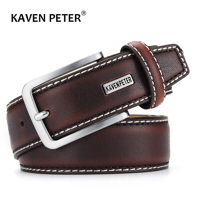 Top Trends: Fashion Men Belts Genuine Leather Luxury Designer Brown Vintage Waist Belt For Jeans Cinturon Cowboy Hombre Dropshipping Shoppable Styles