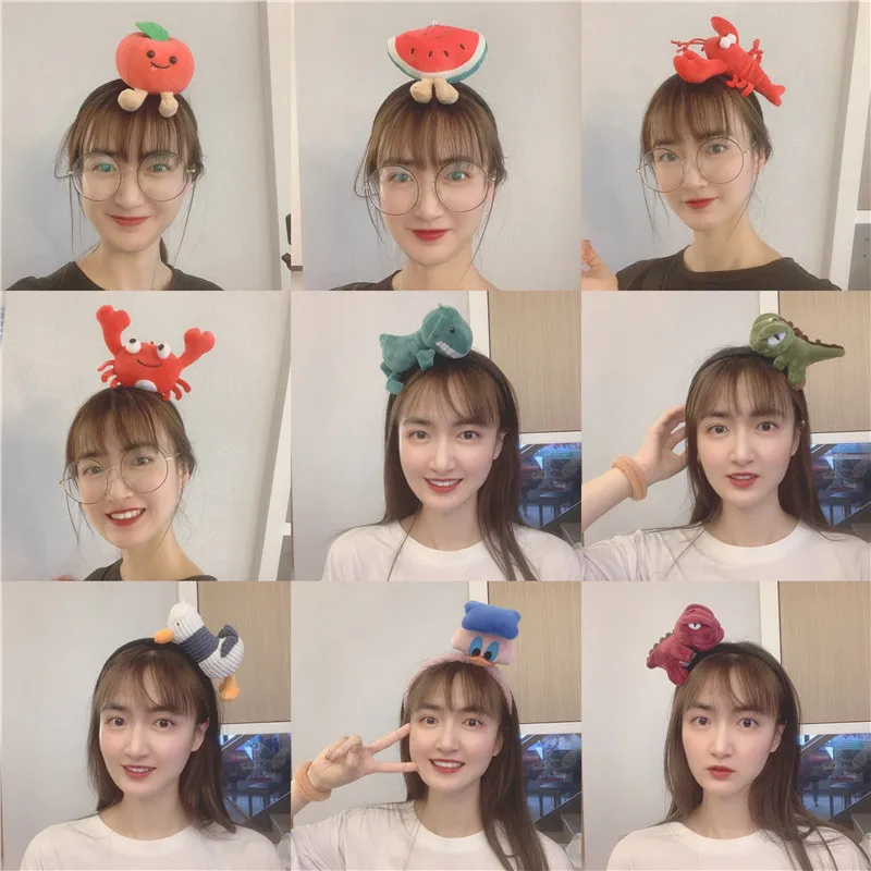 Top Trends: New Two-dimensional Funny Hairpin Cute Dinosaur Shark Lobster Crab Net Red Live Headdress Headband Shoppable Styles