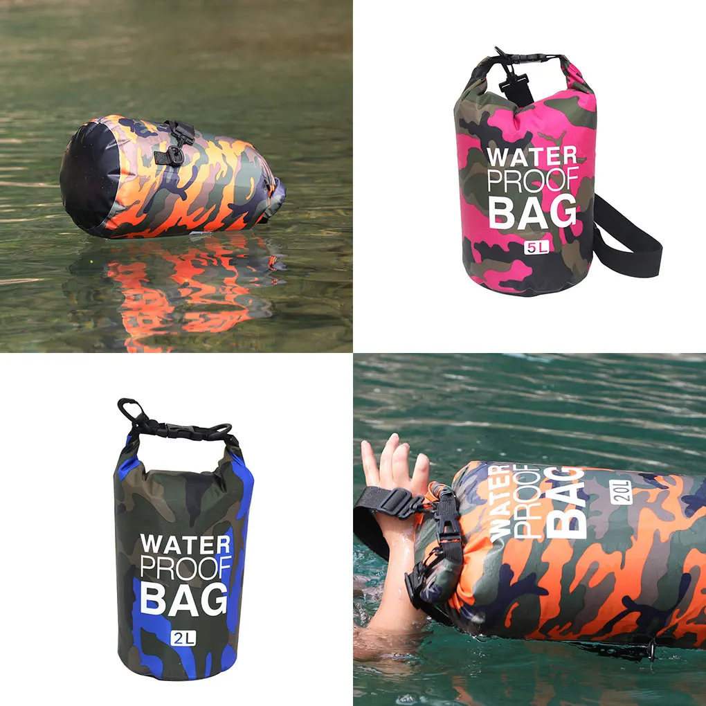 Top Trends: 2 / 5 / 10 / 15L Outdoor Camouflage Waterproof Dry Bags Portable Rafting Diving Dry Bag Sack PVC Swimming Bags For River Trekking Shoppable Styles - Image 5