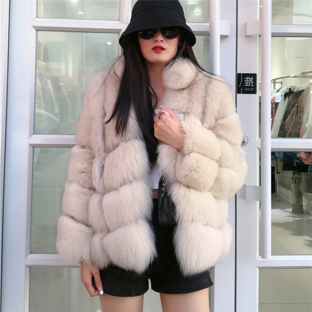 Top Trends: Real Fox Fur Jacket For Women, Full Sleeves, Plush, Natural Fur, Luxury, Winter Jacket, High Quality, New Shoppable Styles