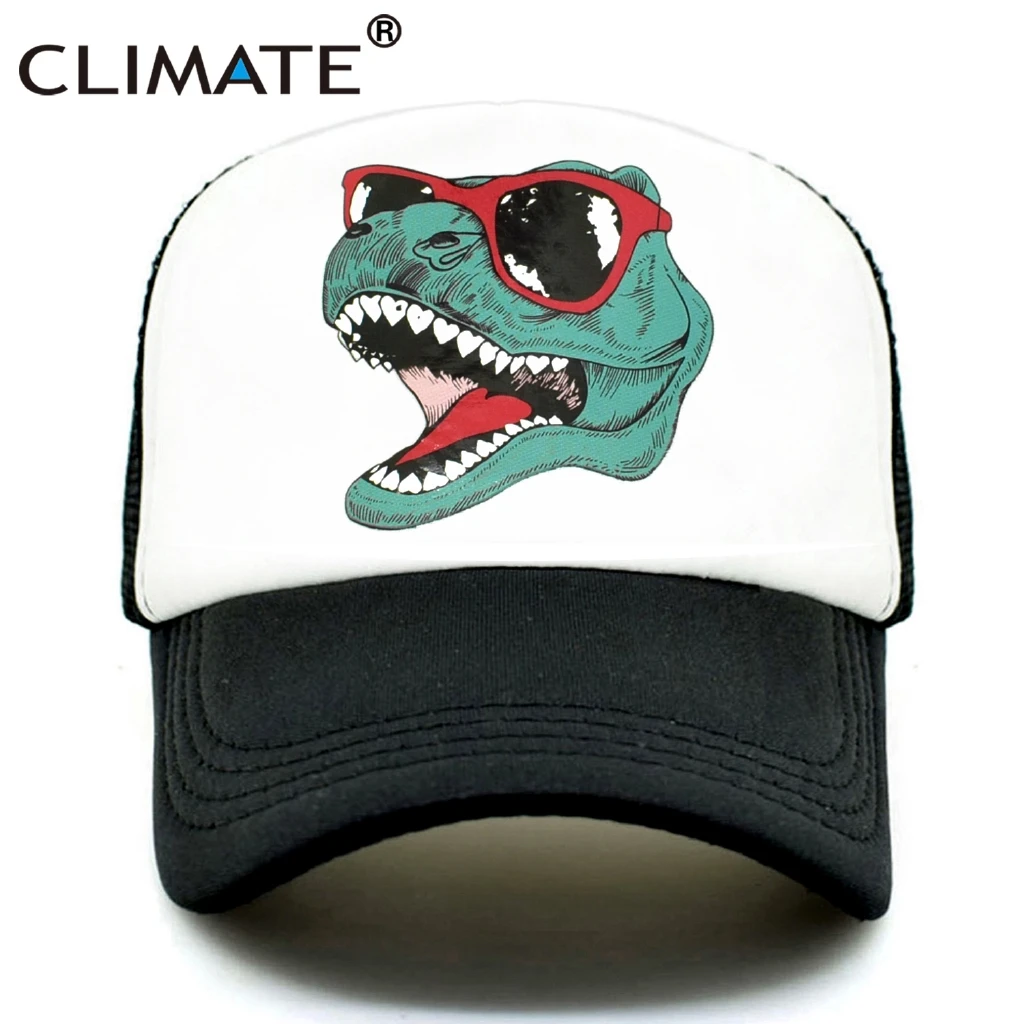 Top Trends: CLIMATE Jurassic Dinosaur Trucker Cap Men Funny Cool Trucker Cap Jurassic Cool Black Mesh Cool Cap For Kid Adult Family Shoppable Styles