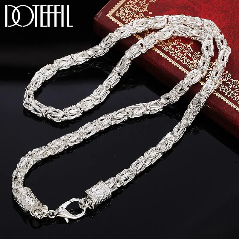 Top Trends: DOTEFFIL 925 Sterling Silver 20 Inch 5mm Faucet Chain Necklace For Women Man Fashion Wedding Engagement Party Charm Jewelry Shoppable Styles