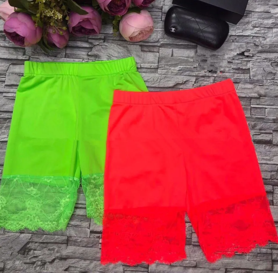 Top Trends: BKLD Sexy Clubwear Women High Waist Shorts Lace Patchwork Summer Biker Shorts Neon Green Orange Rose Elastic Waist Black Shorts Shoppable Styles