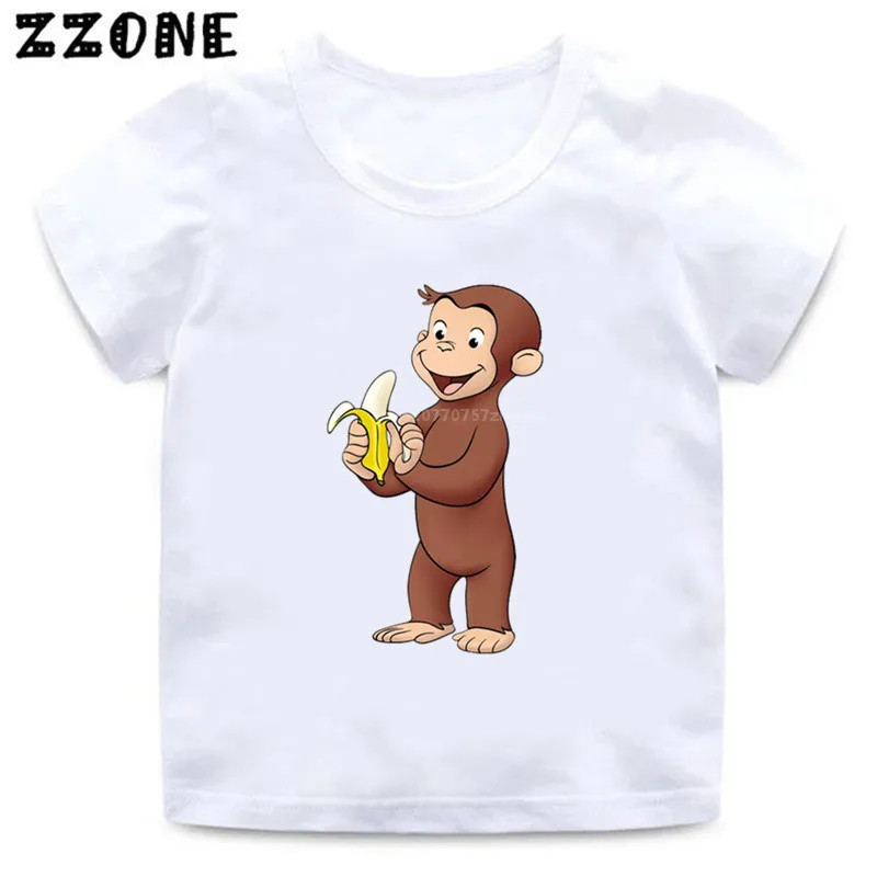 Top Trends: 2020 New Summer Baby Boys T Shirt Curious George Cartoon Print Kids T-Shirts Funny Monkey Children Girls Tops Clothes Shoppable Styles