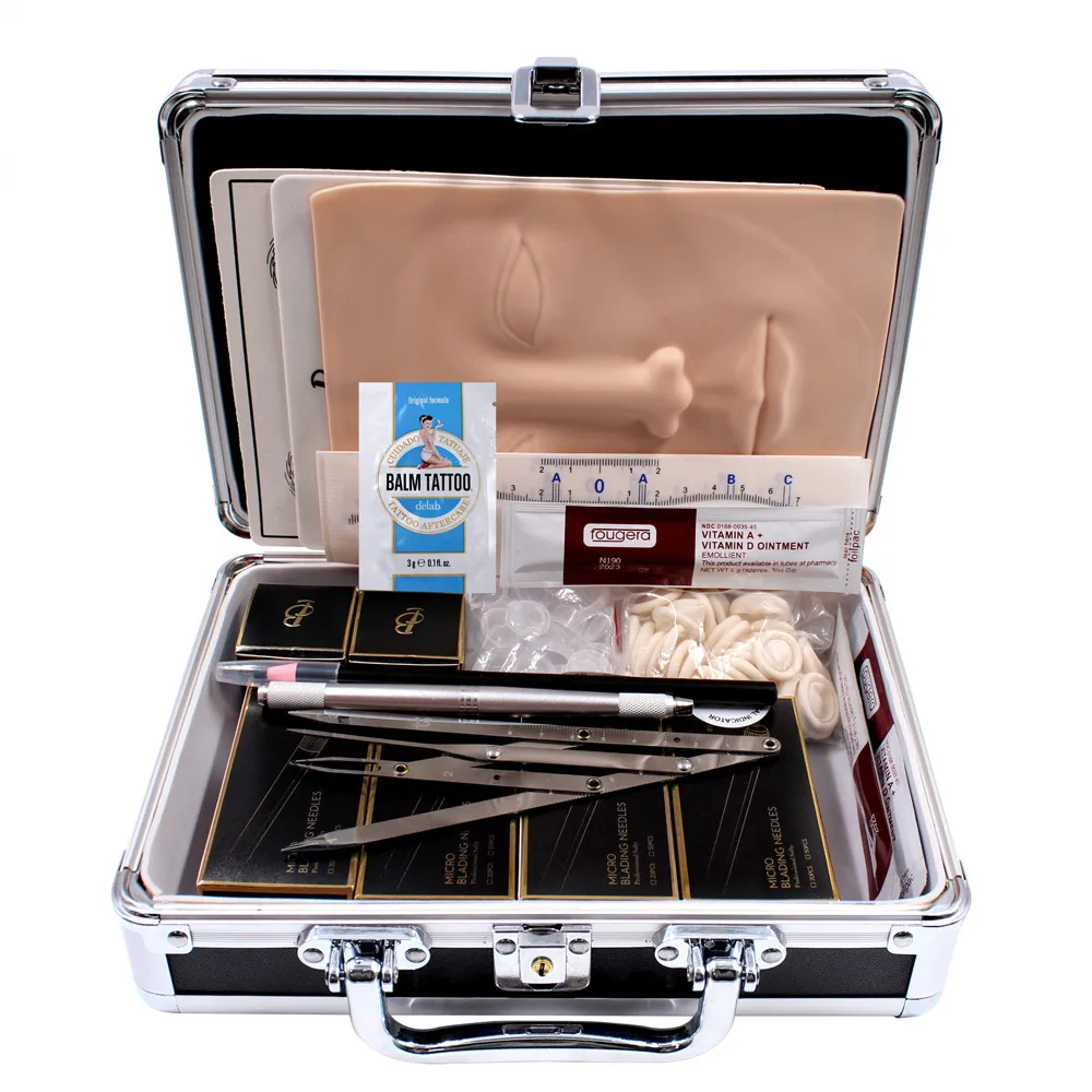 Top Trends: Permanent Makeup Kit Microblading Neddle Eyebrow Pencil Manual Pen Practice Skin Ruler Inkcups Microblading Pigment Tattoo Kit Shoppable Styles