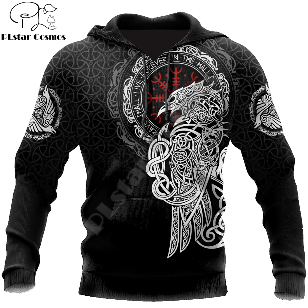 Top Trends: Norse Style Hoodie Raven Tattoo Symbol 3D All Over Printed Mens Hoodies Unisex Sweatshirt Autumn Casual Streetwear DW772 Shoppable Styles