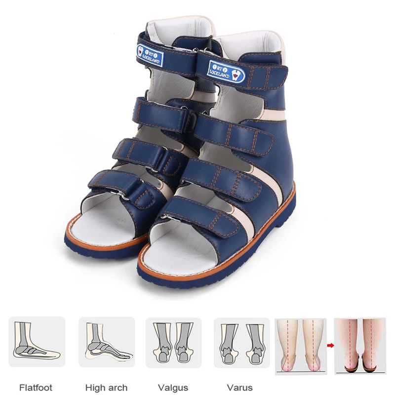 Top Trends: Children Shoes Boys Toddler Orthopedic Leather Sandals Fashion Summer High-Top Kids Breathable Blue Corrective Clubfoot Booties Shoppable Styles