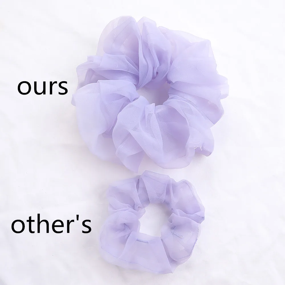 Top Trends: 2020Korean Big Size Organza Hair Scrunchies For Women Elastic Hair Bands Girl Headwear Ponytail Holder Hair Tie Hair Accessories Shoppable Styles - Image 2