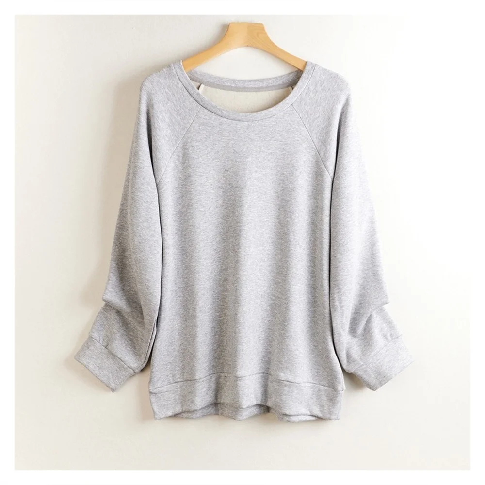 Top Trends: Round Neck Pullover Sweater Women's Silk Brushed Long Sleeve Solid Color Loose Knit Top Mulberry Silk Casual Sportswear Autumn Shoppable Styles