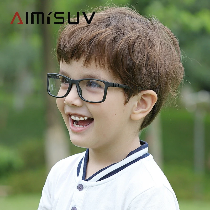 Top Trends: AIMISUV Square Kids Glasses Frame Fashion Silicone Flexible Optical Eyeglasses Frame Children 2023 Boy Girls Clear Glasses UV400 Shoppable Styles