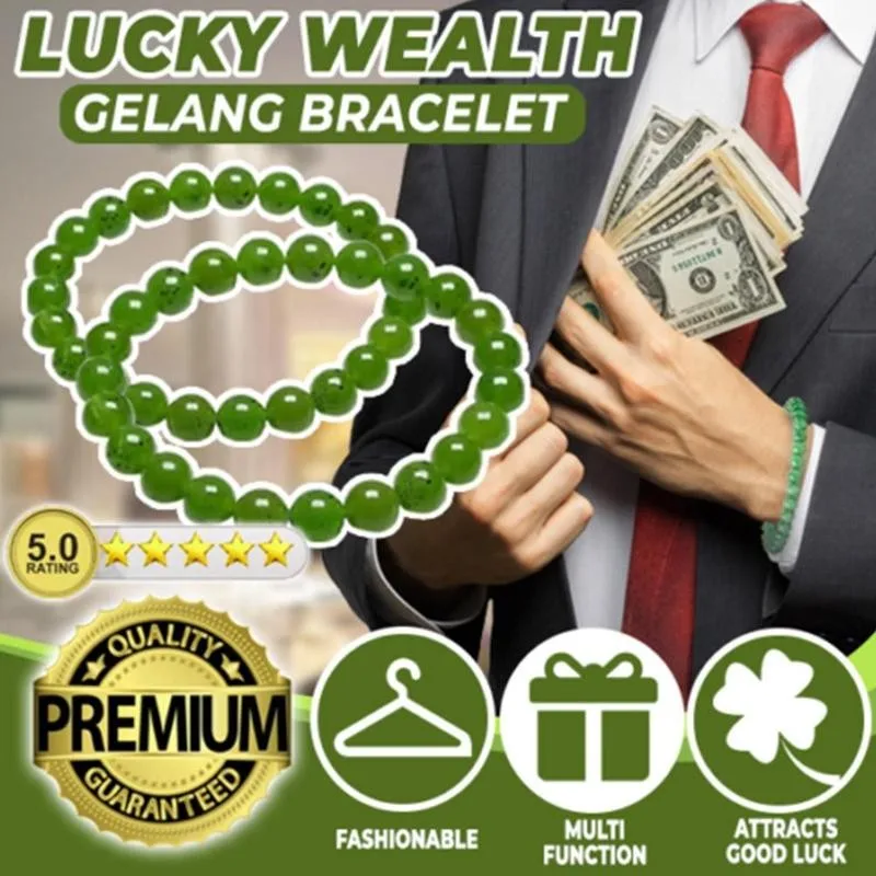 Top Trends: Natural Green Lucky Wealth Gelang Bracelet Beaded Bracelet Charm Lucky Wealth Bracelet For Men And Women Trendy Jewelry Shoppable Styles