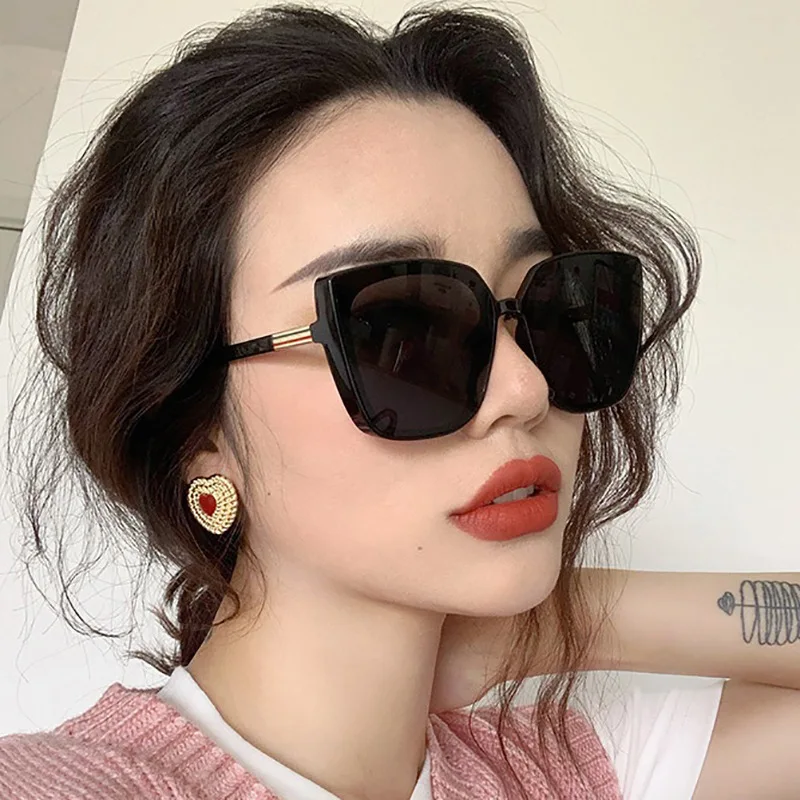 Top Trends: Fashion Square Sunglasses Women Luxury Brand Big Frame Cat Eye Sun Glasses Ladies Classic Vintage Goggle Female GlassesUV400 Shoppable Styles - Image 2