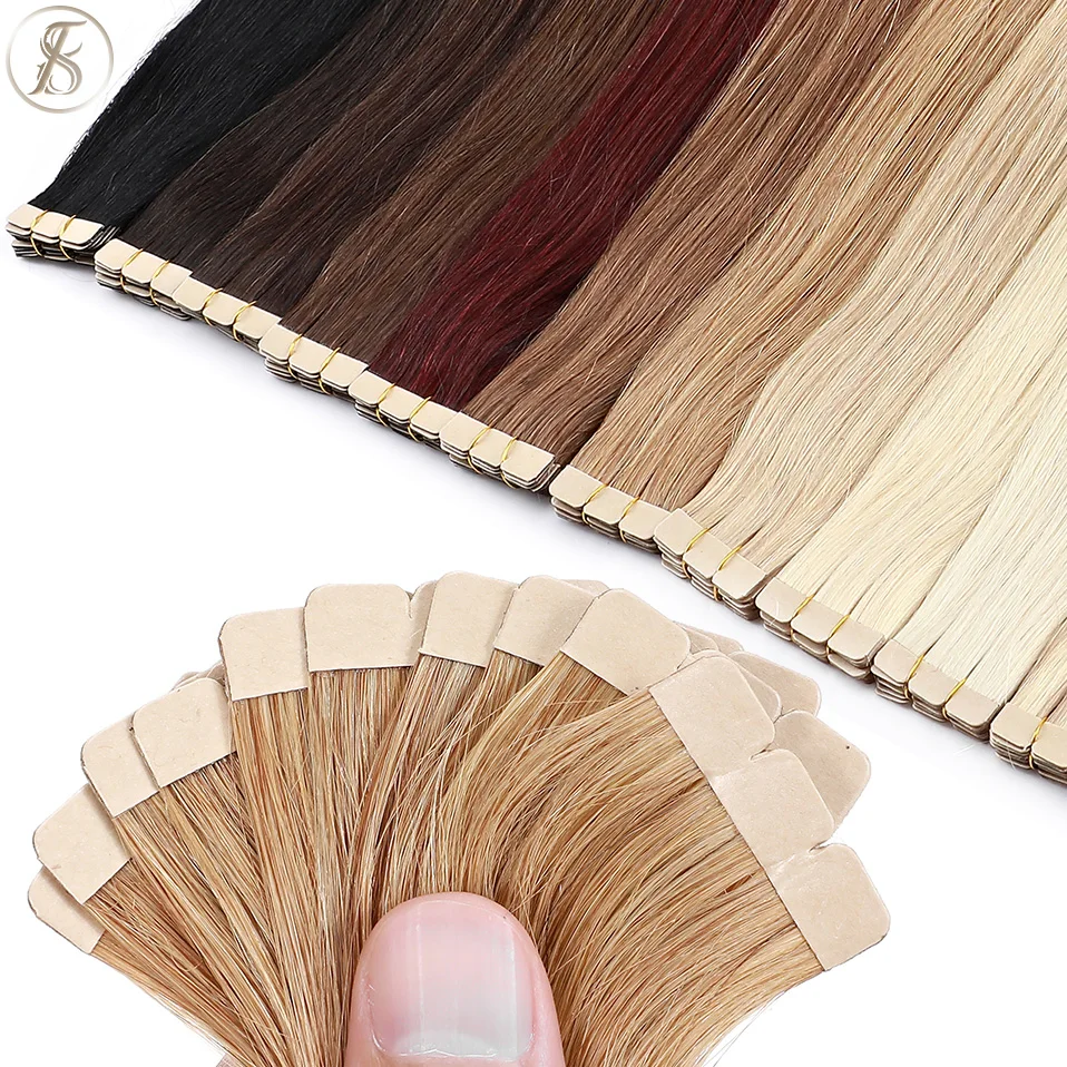 Top Trends: Tess Natural Hair Extension 2.5g / pc Tape In Hair Extensions Human Hair Adhesive Skin Weft Double Sides Seamless Invisible Blonde Shoppable Styles