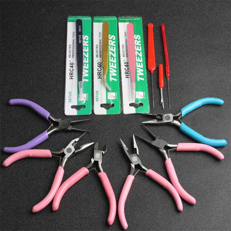 Top Trends: Jewelry Pliers Set Round Pointy Pliers Flat Head Pliers And Tweezers Tool Kits Jewelry Chips Fit Metal Bracelet Earrings Making Shoppable Styles