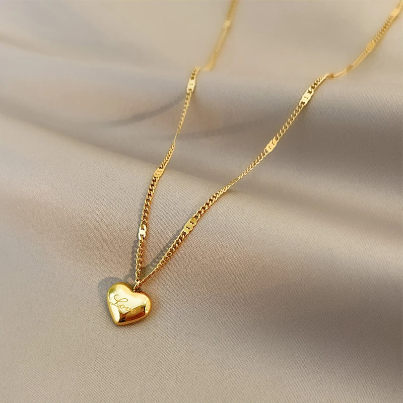 Top Trends: XIYANIKE 316L Stainless Steel Gold Color Love Heart Necklaces For Women Chokers 2021Trend Fashion Festival Party Gift Jewelry Shoppable Styles