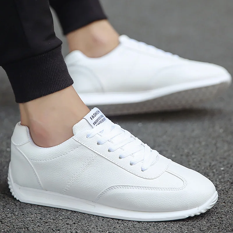 Top Trends: White Leather Sneakers Boys Sport Vulcanized Shoes Men Comforthable Spring Sneakers Mens Casual Shoes 2023 Fashion School Tennis Shoppable Styles