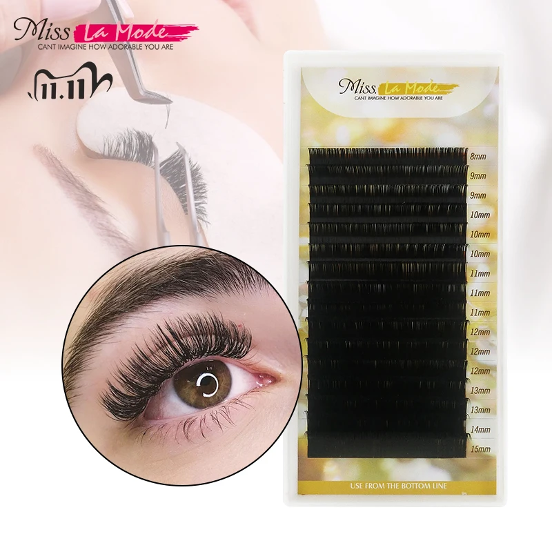 Top Trends: Misslamode All Size Mink Eyelashes 8-15mm Mix Individual Eyelashes 16rows Russian Volume Eyelashes Extension Shoppable Styles