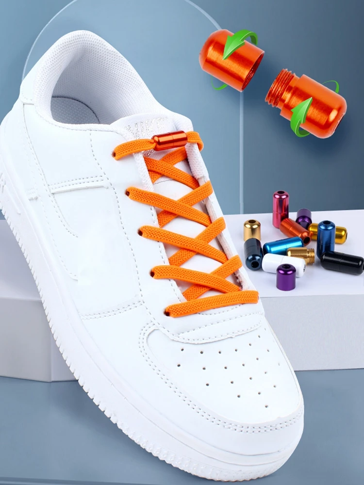 Top Trends: New Elastic No Tie Shoe Laces Flat Shoelaces For Kids And Adult Sneakers Shoelace Quick Lazy Metal Lock Laces Shoe Strings Shoppable Styles