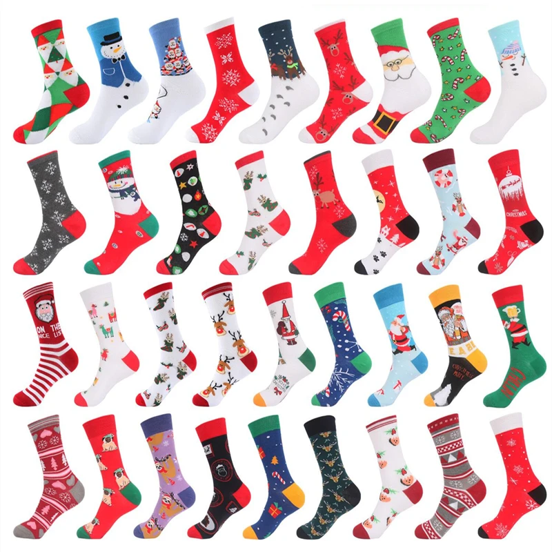 Top Trends: Christmas Cute Candy Cane Elk Christmas Tree Unisex Cartoon Socks 2021 Christmas Fashion Trend Men Christmas Gift Socks Shoppable Styles