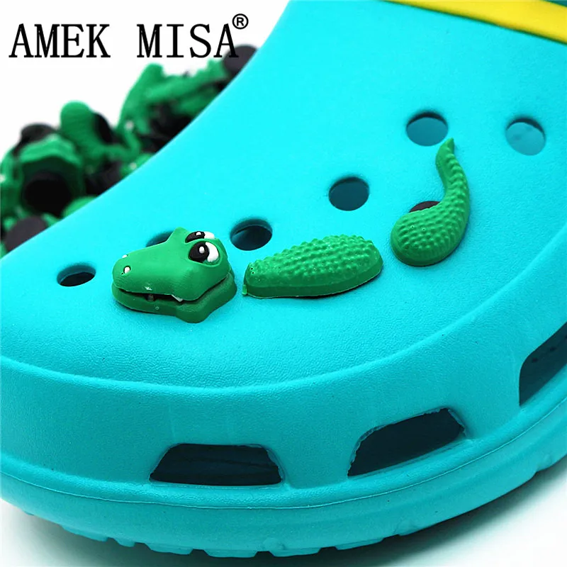 Top Trends: 3Pcs A Set Shoe Decorations Novelty Cute PVC Animal 3D Crocodile Garden Shoes Accessories Buckles Charm Ornaments 3D-ey03 Shoppable Styles