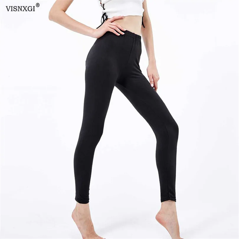 Top Trends: VISNXGI Woman Leggings Fitness Black Leggings Women Polyester Ankle-Length Pants Elasticity Push Up Fitness Female Legging Mujer Shoppable Styles