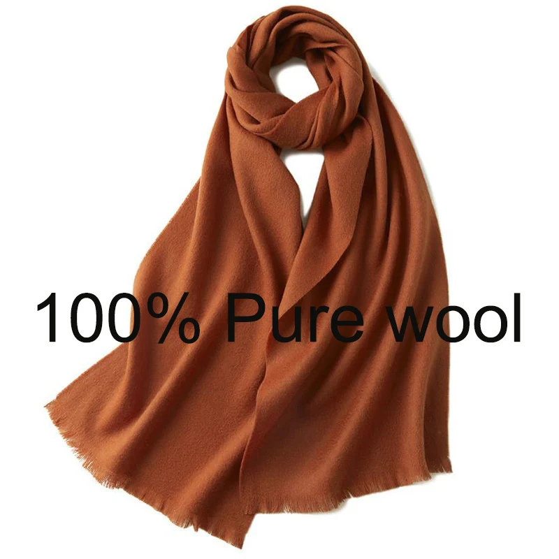 Top Trends: 100% Pure Wool Scarf Women&#039;s Wild Classic Pure Color New Autumn And Winter Couples Warm Long Short Ear Cashmere Scarf Shoppable Styles