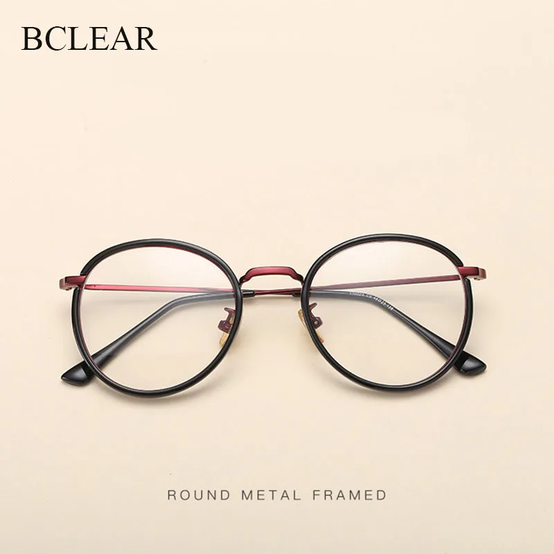 Top Trends: BCLEAR Alloy TR90 Glasses Frame Men Ultralight Women Vintage Round Prescription Eyeglasses Retro Optical Frame Eyewear 2019 New Shoppable Styles