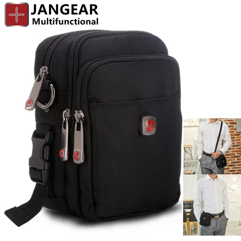 Top Trends: JANGEAR-Men&#039;s Waist Bag Swiss Multi-function Mobile Phone Bag Large Capacity Vertical Satchel Belt Wallet IPad Tool Storage Bag Shoppable Styles