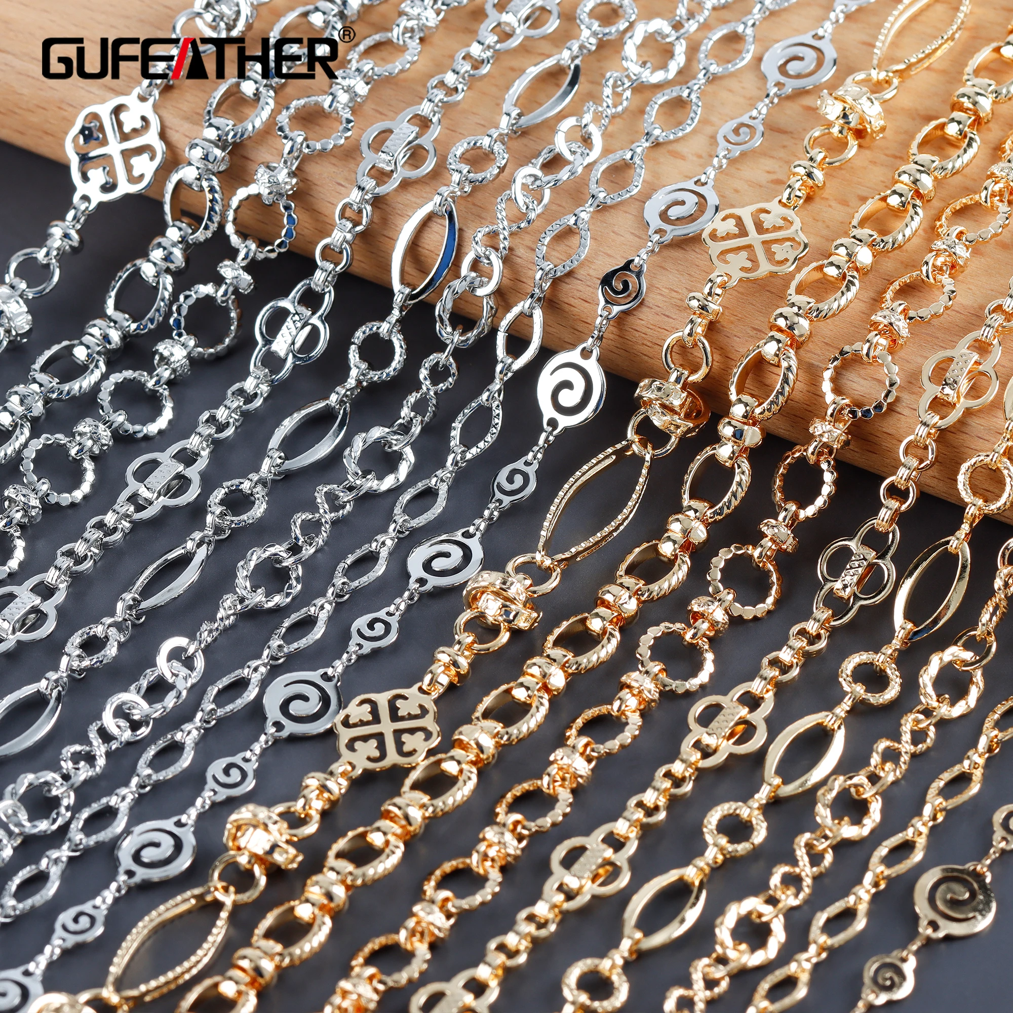 Top Trends: GUFEATHER C210, diy Chain, pass REACH, nickel Free, 18k Gold Rhodium Plated, copper, charm, jewelry Making, diy Bracelet Necklace, 1m / lot Shoppable Styles