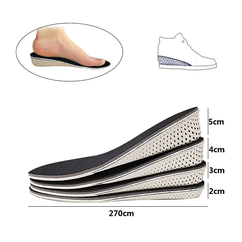 Top Trends: Invisible Height Increase Insoles Men Women Shoe Insole EVA Memory Foam Heel Lifting 2 / 3 / 4 / 5CM Taller Cushion Heighten Shoe Pad Shoppable Styles