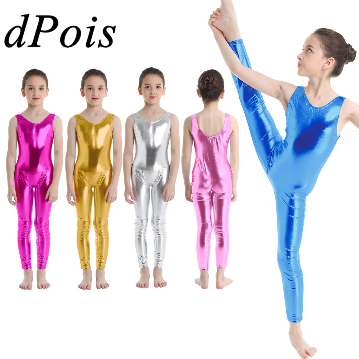 Top Trends: Kids Girls Sleeveless Glossy Metallic Ballet Gymnastics Leotard Jumpsuit Unitard Teens Girl Dance Wear Ballerina Dance Costume Shoppable Styles