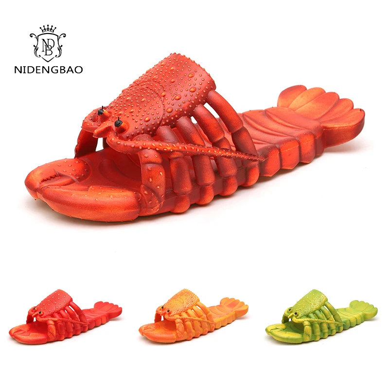 Top Trends: Lobster Slippers Men Funny Animal Summer Flip Flops Cute Beach Shower Casual Shoes Women Unisex Big Size Soft Home Slippers Shoppable Styles