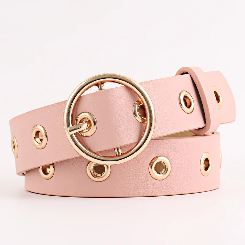 Top Trends: Women Round Buckle Hole Fashion Versatile Belt Solid Black Casual Belts 2022 New Simple Versatile Elegant White Women Belt Shoppable Styles - Image 5