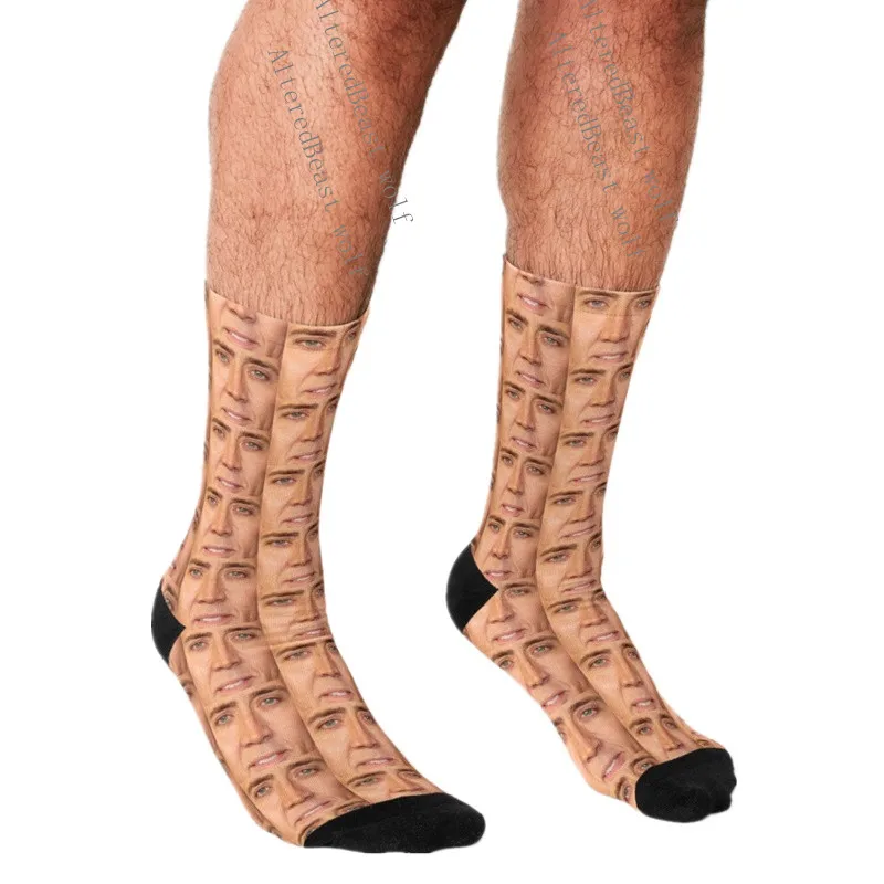 Top Trends: Men's Funny Socks Nicolas Cage I'm Watching You Socks Men Harajuku Happy Hip Hop Novelty Cute Boys Casual Crazy Socks For Men Shoppable Styles