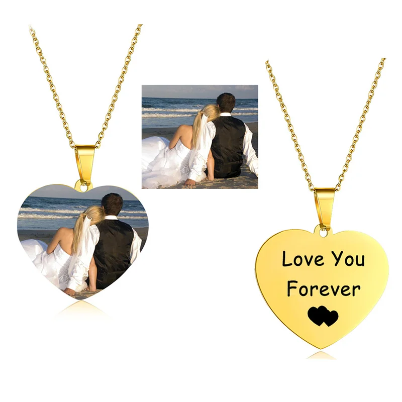 Top Trends: Personalized Name Custom Necklace Gold Color Choker Women Men Heart Customized Photo Nameplate Chain Necklace Gift Jewelry Shoppable Styles