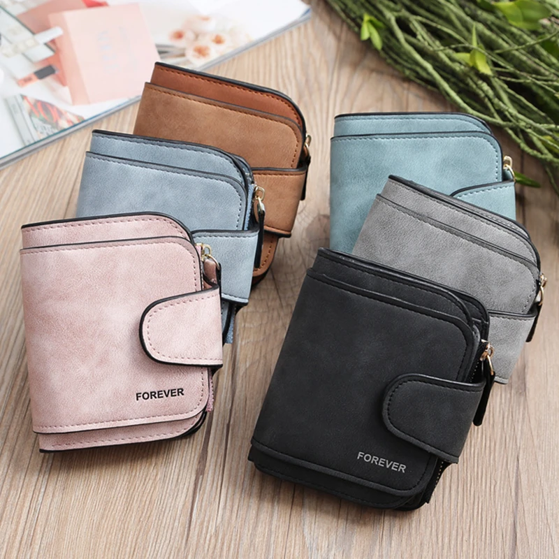 Top Trends: Fashion Women&#039;s Short Wallets PU Leather Matte Small Casual Coin Purse Zipper Money Bag Hasp Clutch Credit Card Holder Clip Shoppable Styles