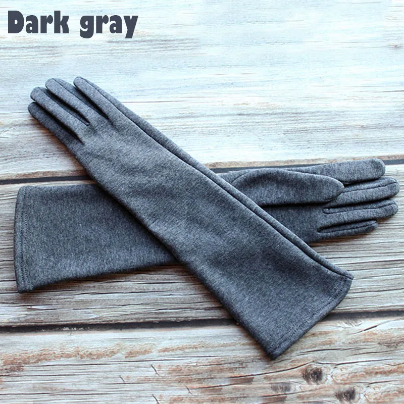 Top Trends: Cotton Knit Warm Gloves Women's Sunscreen Elasticity 38cm Long Fashion Simple Autumn And Winter Windproof Sleeves Shoppable Styles - Image 5