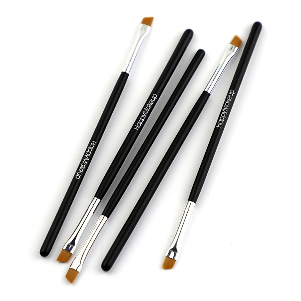 Top Trends: Happy Makeup 5Pcs Black Eyebrow Inclined Flat Angled Brush Eyeliner Eyeshadow Eye Brow Makeup Tool Professional Women Cosmetic Shoppable Styles