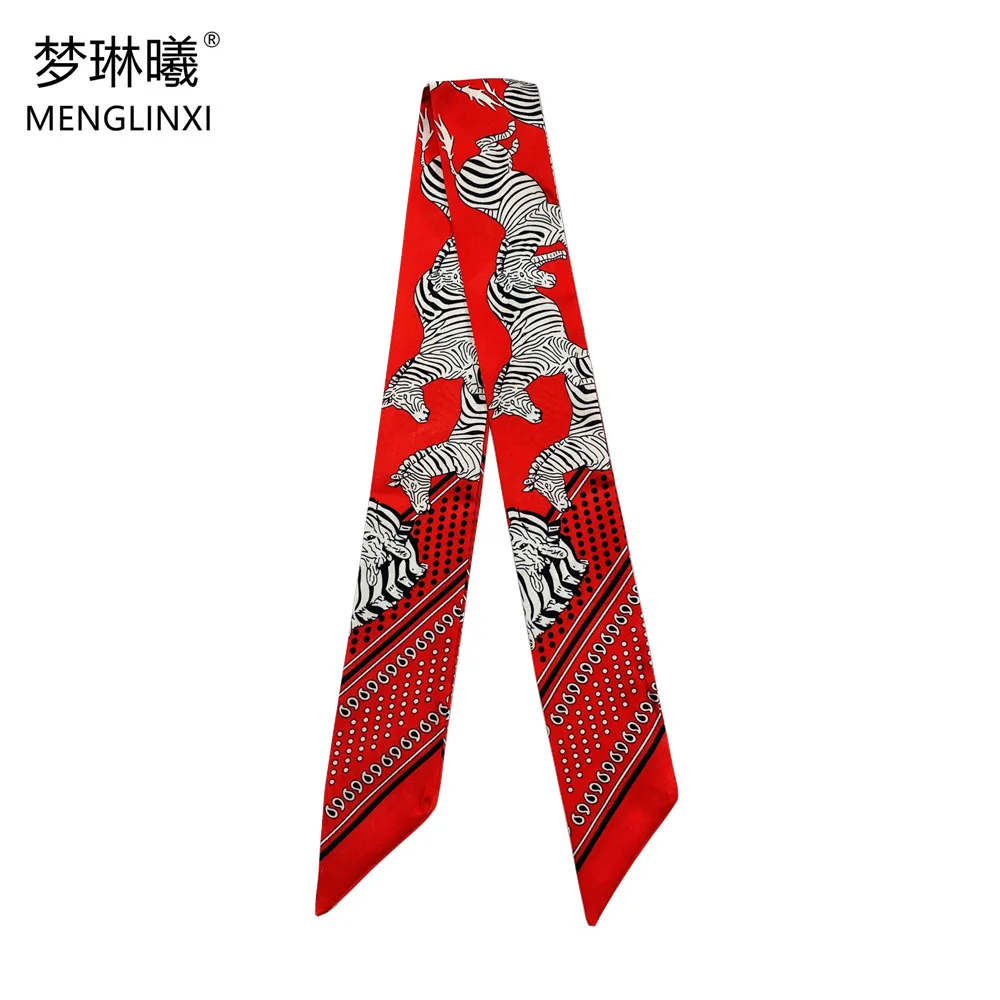 Top Trends: 2023 New Zebra Print Bag Scarf Fashion Skinny Hijab Scarf Brand Femme Bandana Foulard Silk Head Scarves For Ladies Headband Shoppable Styles