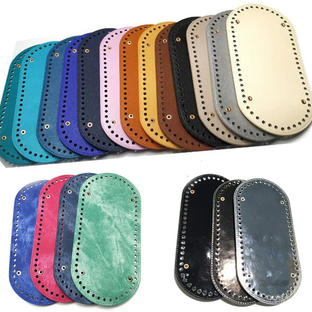 Top Trends: 25x12cm Bag Bottom Oval Leather Bottoms With Holes Bag Accessories Handmade PU DIY Part For Handbag Crossbody Messenger Bags Shoppable Styles