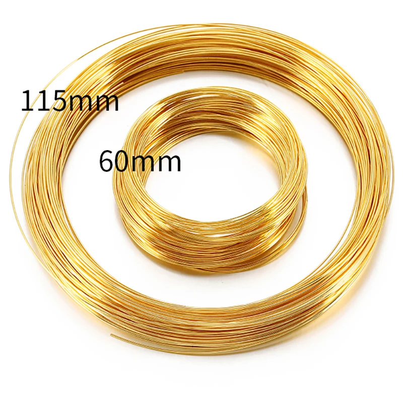 Top Trends: 100 Loops Gold Steel Color Memory Wire 60mm Bracelet Bangle Loop 115mm Necklace Collar Hoop For Jewelry Making DIY Accessories Shoppable Styles - Image 4